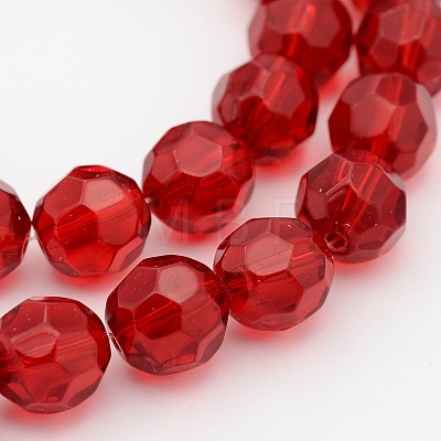 Half-Handmade Transparent Glass Beads Strands G02QB0J5-1
