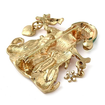 Christmas Alloy Colorful Rhinestone Brooches JEWB-U009-10I-1