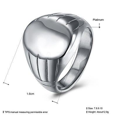 Men's Titanium Steel Signet Band Rings for Men RJEW-BB29415-B-7-1