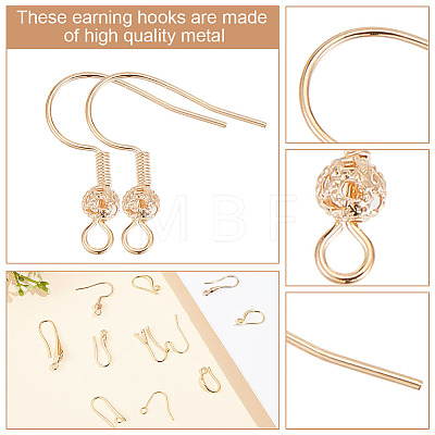 GOMAKERER 40Pcs 10 Styles Brass Earring Hooks DIY-GO0001-18-1