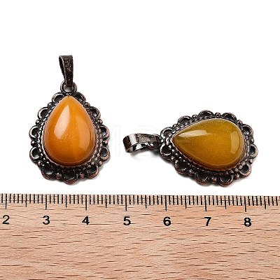 Natural White Jade Teardrop Pendants G-K363-01R-24-1