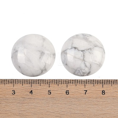 Natural Howlite Cabochons G-H1596-FR-25mm-28-1