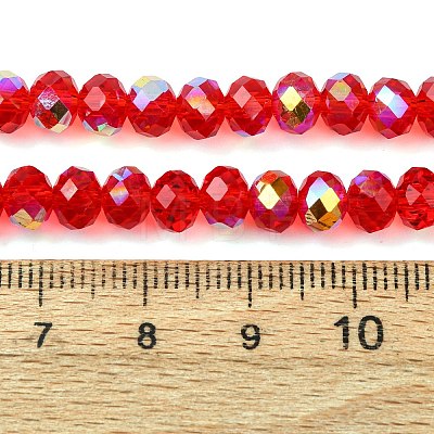 Electroplate Transparent Glass Beads Strands EGLA-A046-01B-08-1