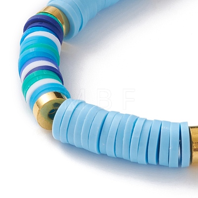 Polymer Clay Heishi Beads Stretch Bracelets BJEW-JB05708-04-1