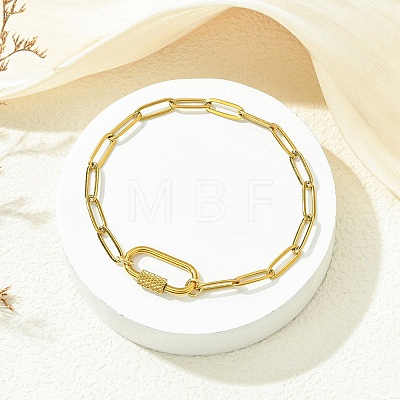 304 Stainless Steel Oval Link Bracelets BJEW-JB13935-1