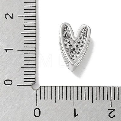 Rack Plating  Brass Micro Pave Clear Cubic Zirconia Slide Charms KK-R163-10P-1