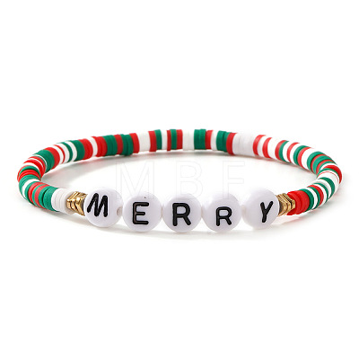 Christmas Glass Beaded Stretch Bracelets for Women OT9576-10-1