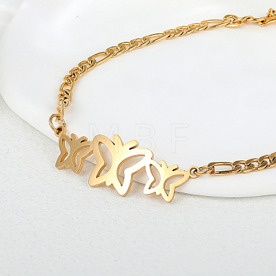 201 Stainless Steel Figaro Chains Link Bracelets MT8282-1