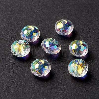 Faceted Transparent Glass Beads GLAA-D003-01B-1