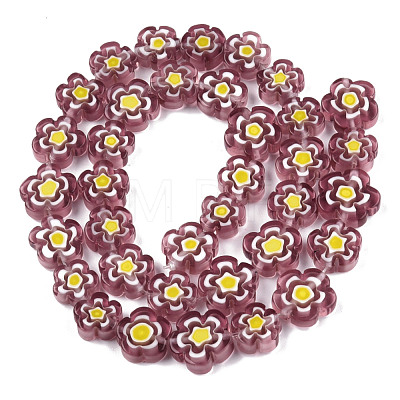 Handmade Millefiori Glass Bead Strands LAMP-N029-017D-19-1