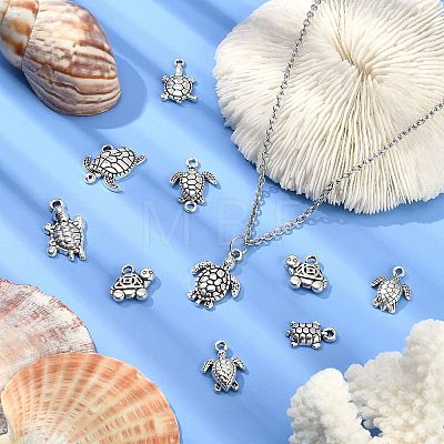 90Pcs 9 Styles Tibetan Style Zinc Alloy Charms TIBEP-CJ0002-02-1