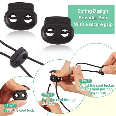 100Pcs 4 Styles Plastic Cord Locks FIND-TA0010-22-1