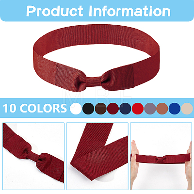 BENECREAT 10Pcs 10 Colors Bowknot Polyester Hat Band AJEW-BC0007-07-1