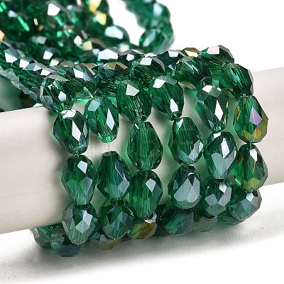 Electroplate Glass Beads Strands EGLA-D015-15x10mm-26-1