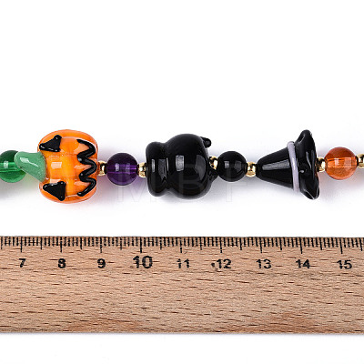 Halloween Theme Handmade Lampwork Beads Strands LAMP-N028-17A-1
