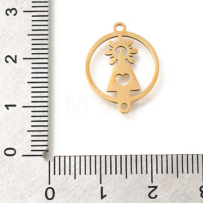 201 Stainless Steel Laser Cut Connector Charms STAS-R132-14G-1