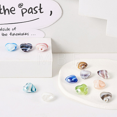 24Pcs 12 Colors Handmade Lampwork Beads LAMP-CW0001-03-1