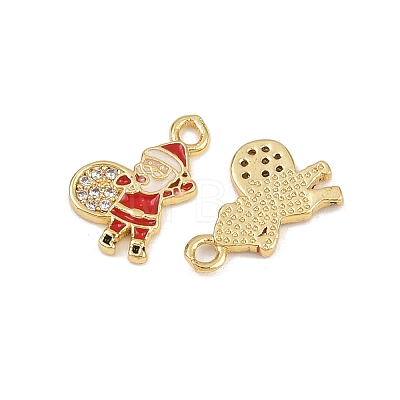 Brass Micro Pave Cubic Zirconia Charms KK-Z129-01G-04-1