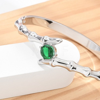 304 Stainless Steel Bangles with Rhinestone for Women BJEW-Z080-02P-1