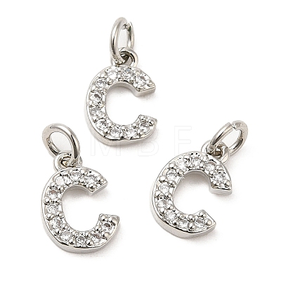 Brass Micro Pave Grade AAA Cubic Zirconia Charms LS-ZIRC-P067-11P-C-NR-1