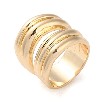 Multi Layer Alloy Wrap Finger Rings for Women RJEW-K277-02G-1