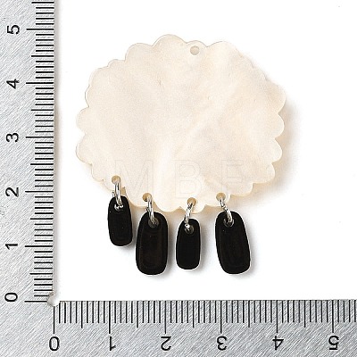 Acrylic Alloy Pendants SACR-S679-03C-1