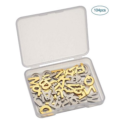 Yilisi 304 Stainless Steel Alphabet Letter Charms STAS-YS0001-03-1