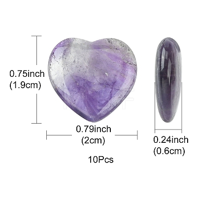 Natural Amethyst Heart Palm Stone G-YW0001-52B-1