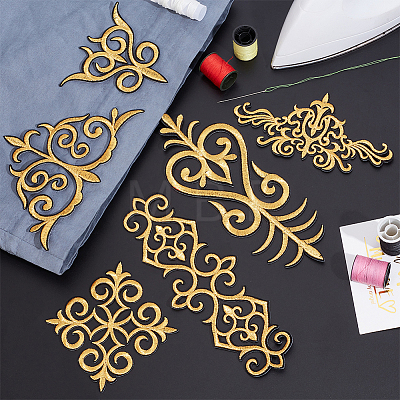  12Pcs 6 Styles Polyester Computerized Embroidery Iron on/Sew on Patches PATC-NB0001-18-1