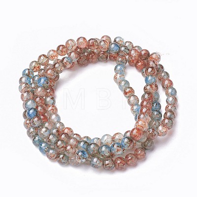 Spray Painted Glass Beads Strands GLAA-A038-B-76-1