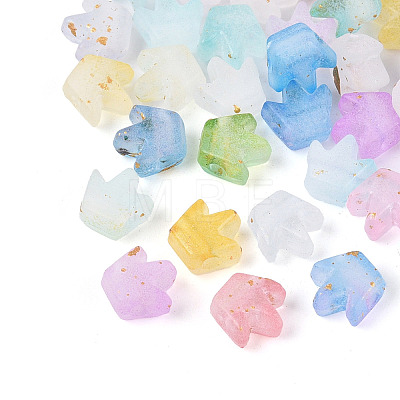 Frosted Transparent Acrylic Beads FACR-T009-01A-1