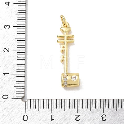 Brass Micro Pave Clear Cubic Zirconia Pendants KK-D289-01G-04-1