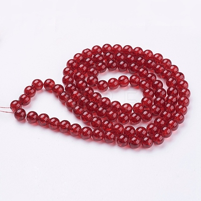Crackle Glass Beads Strands X-CCG-Q001-8mm-18-1