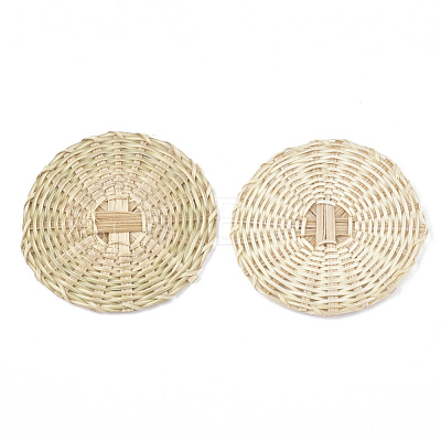 Handmade Reed Cane/Rattan Woven Beads X-WOVE-T006-057A-1