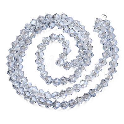 Electroplate Transparent Glass Beads Strands EGLA-Q026-016C-1