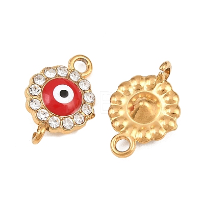 304 Stainless Steel Crystal Rhinestone Connector Charms STAS-G398-24G-03-1