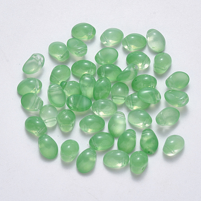 Spray Painted Imitation Jade Glass Charms GLAA-R211-05-J05-1