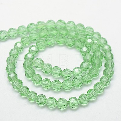 Eco-Friendly Faceted Glass Round Bead Strands EGLA-J042-8mm-M01-1