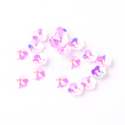Ornament Accessories Disc Plastic Paillette Beads X-PVC-R013-10mm-M-1