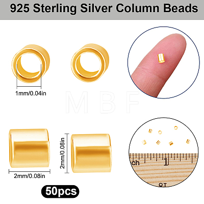50Pcs 925 Sterling Silver Crimp Beads STER-BBC0009-66-1