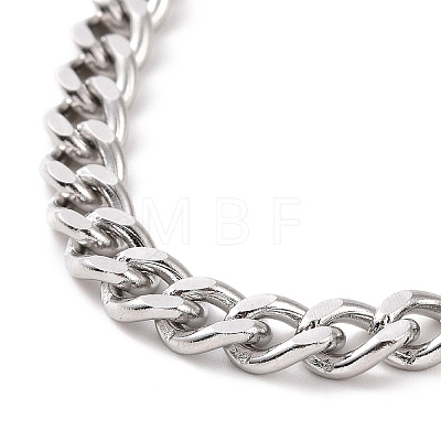 304 Stainless Steel Curb Chain Bracelet for Men Women BJEW-E031-08P-1