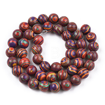 Round Dyed Gemstone Beads Strands G-R251-02A-1