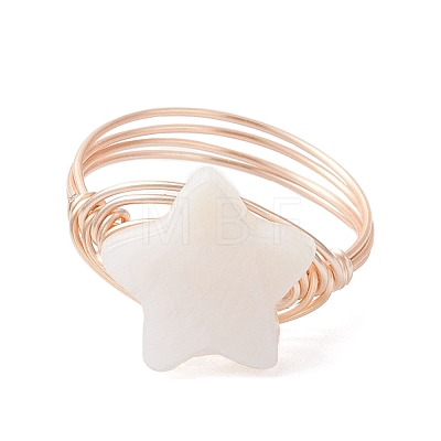 Natural Shell Finger Rings RJEW-TA00227-01-1