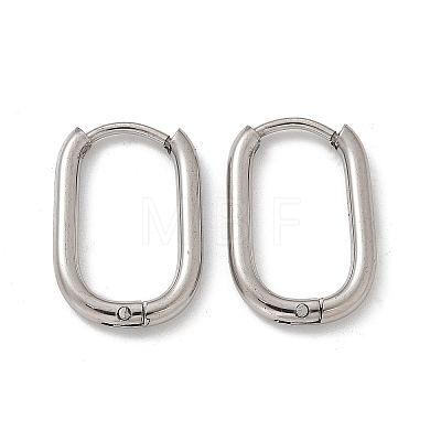 Non-Tarnish 304 Stainless Steel Oval Hoop Earrings EJEW-M218-02A-P-1