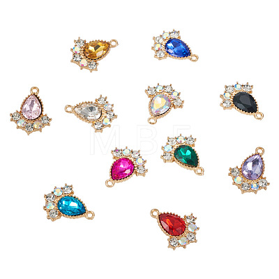 24Pcs 12 Colors Glass Rhinestone Pendants FIND-TA0001-90-1