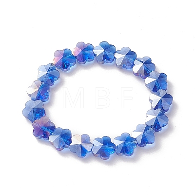 Electroplate Glass Plum Blossom Beaded Kids Bracelets BJEW-JB09172-1