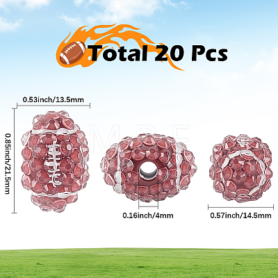 20Pcs Handmade Polymer Clay Rhinestone Beads FIND-SC0023-12-1