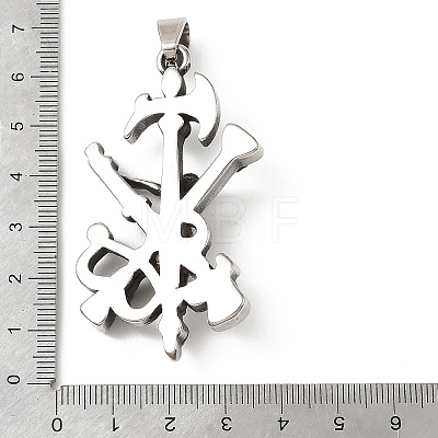Easter 304 Stainless Steel Pendants STAS-F363-02B-AS-1