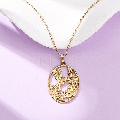 304 Stainless Steel Pendant Cable Chain Necklaces for Men Women NJEW-K308-03C-G-1