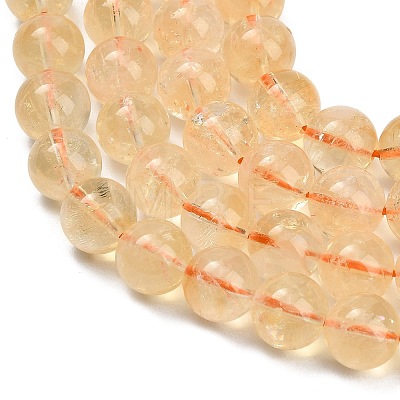 Natural Citrine Beads Strands GG-CBACB71-03-10mm-1